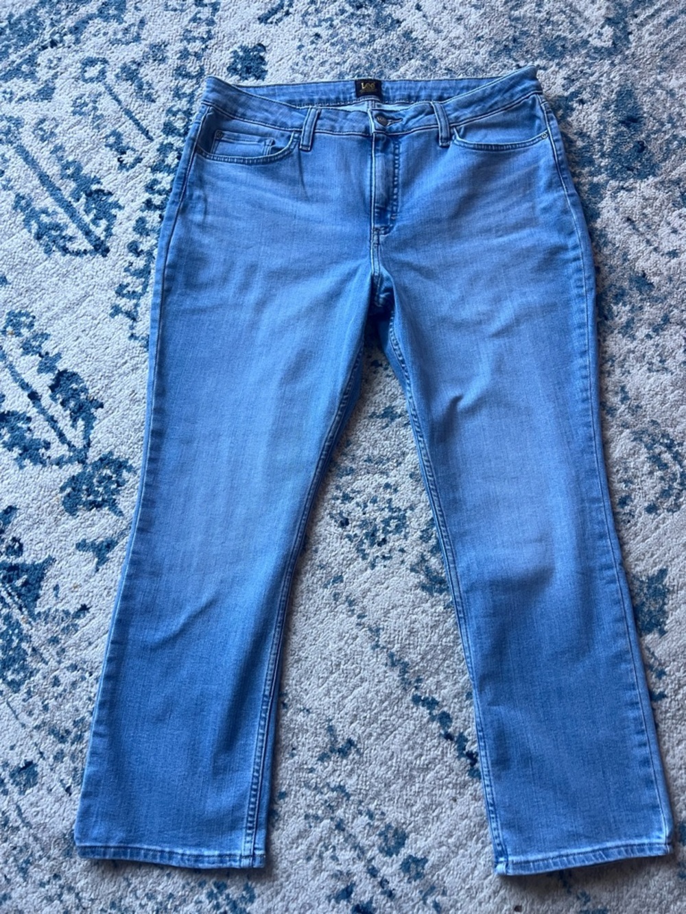 Lee Classic Straight-Leg Jeans in Medium Blue
